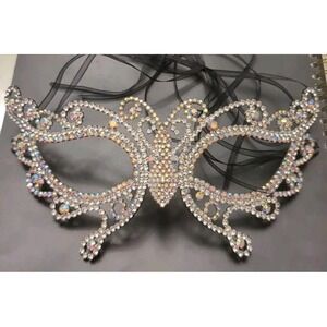 Pre-owned Masquerade Wedding Rhinestone Party Evening Prom Mardi Gras